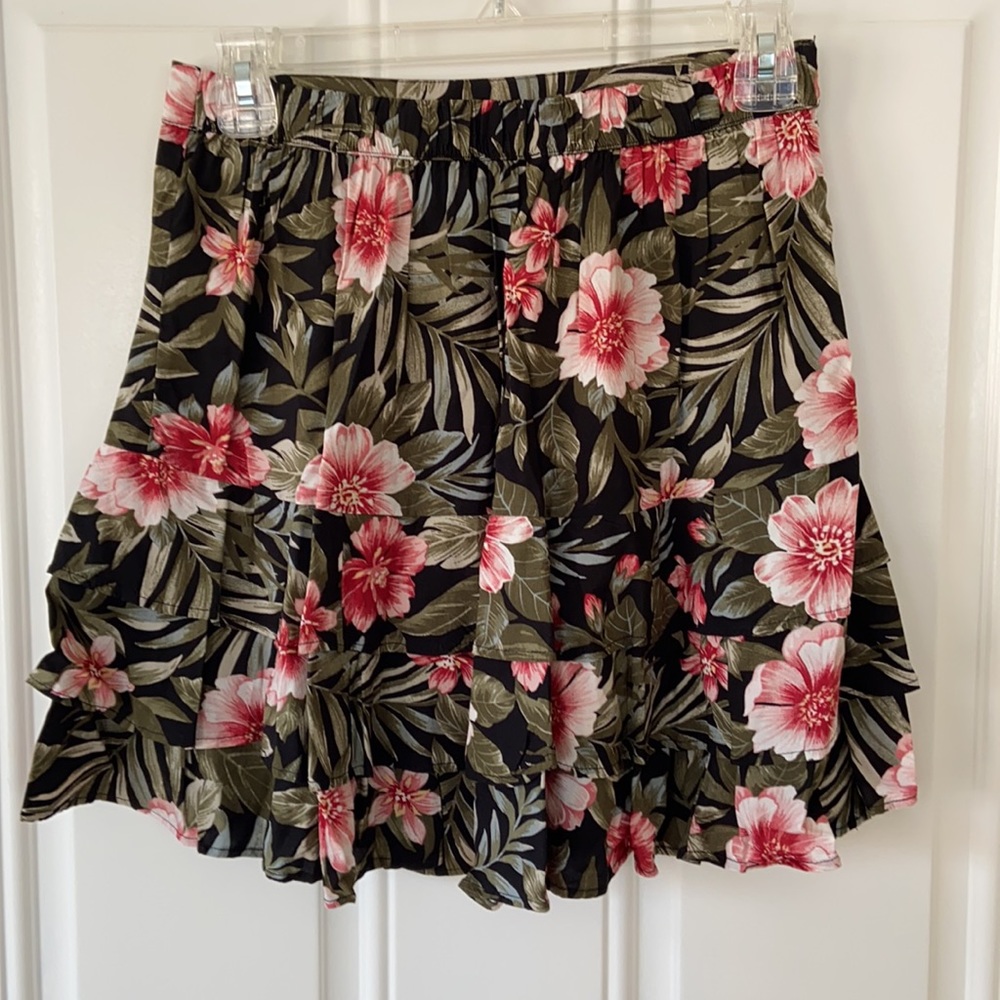 AMERICAN EAGLE TROPICAL RUFFLE SKIRT - Picture 2 of 4